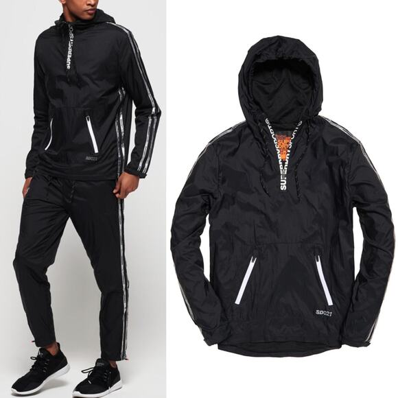 Superdry Active Training Pullover Hoodie Black Size L - Picture 1 of 15